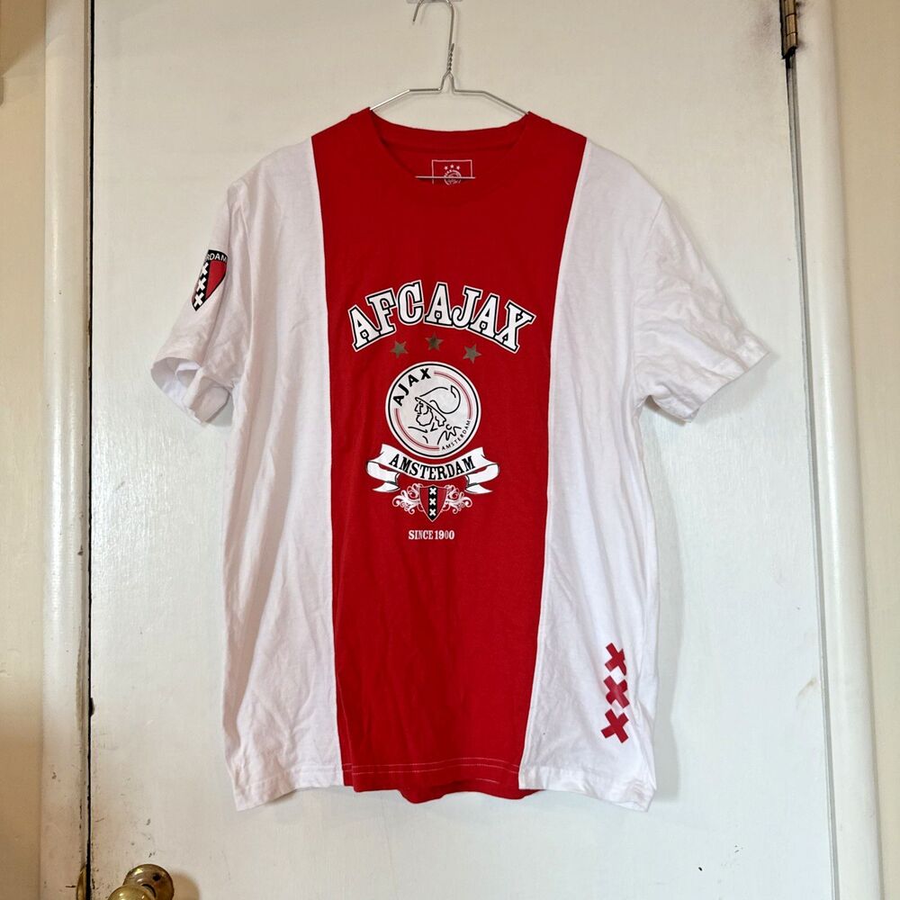 AFC Ajax Amsterdam Soccer Shirt Red White Holland Football | Men's Large